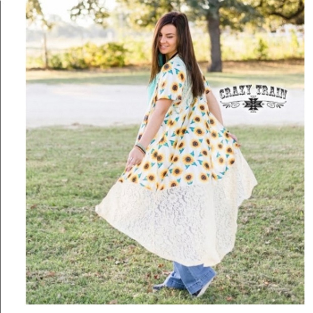 Sunflower lace duster